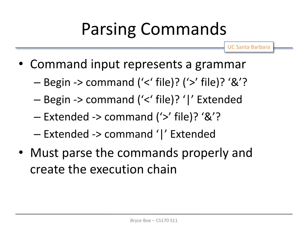 parsing commands