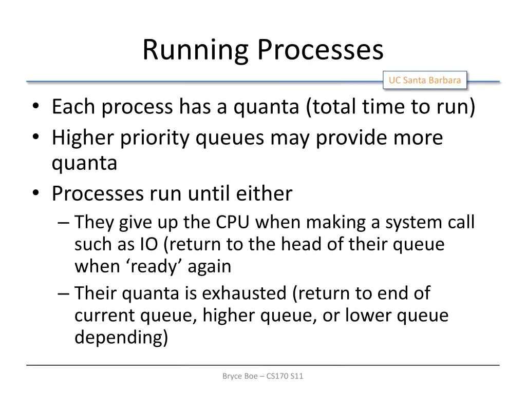 running processes