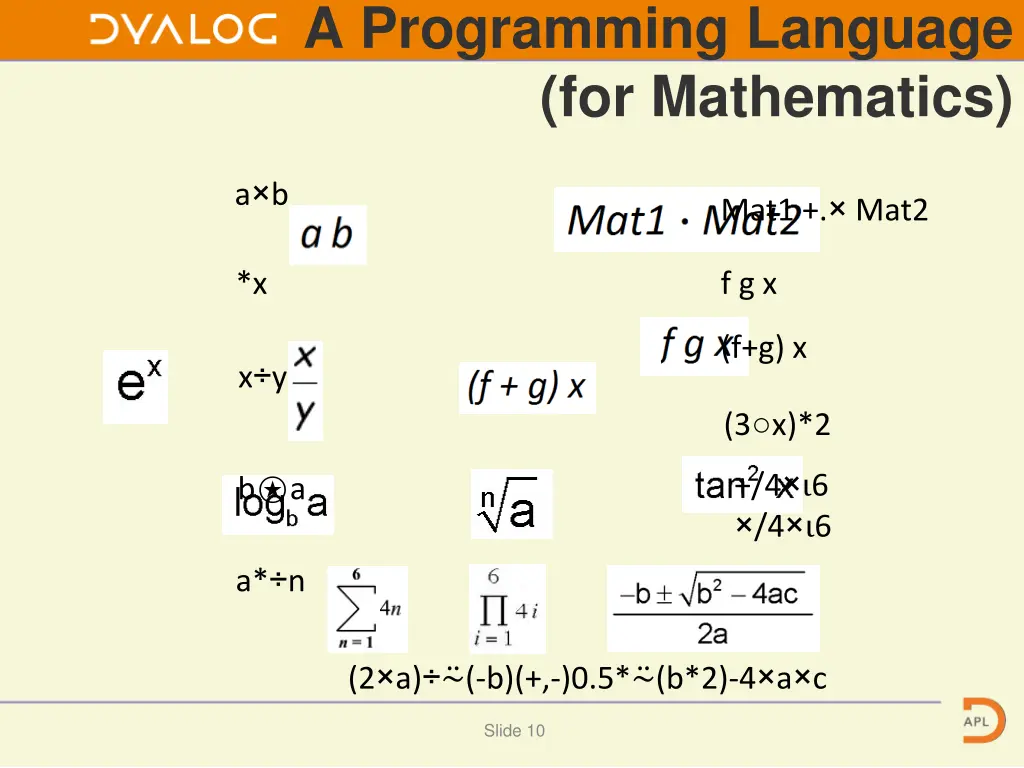 a programming language for mathematics
