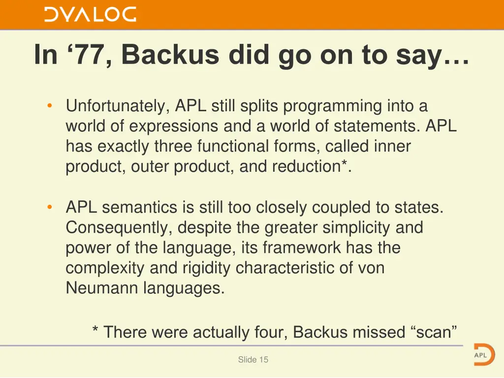 in 77 backus did go on to s ay