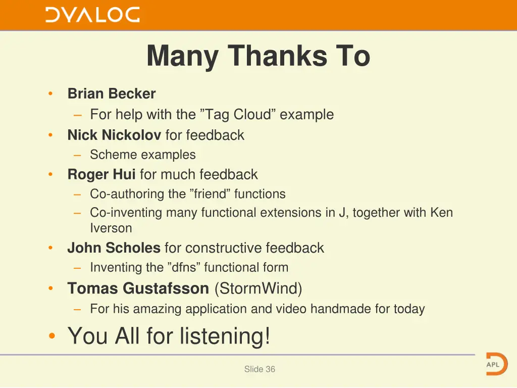 many thanks to