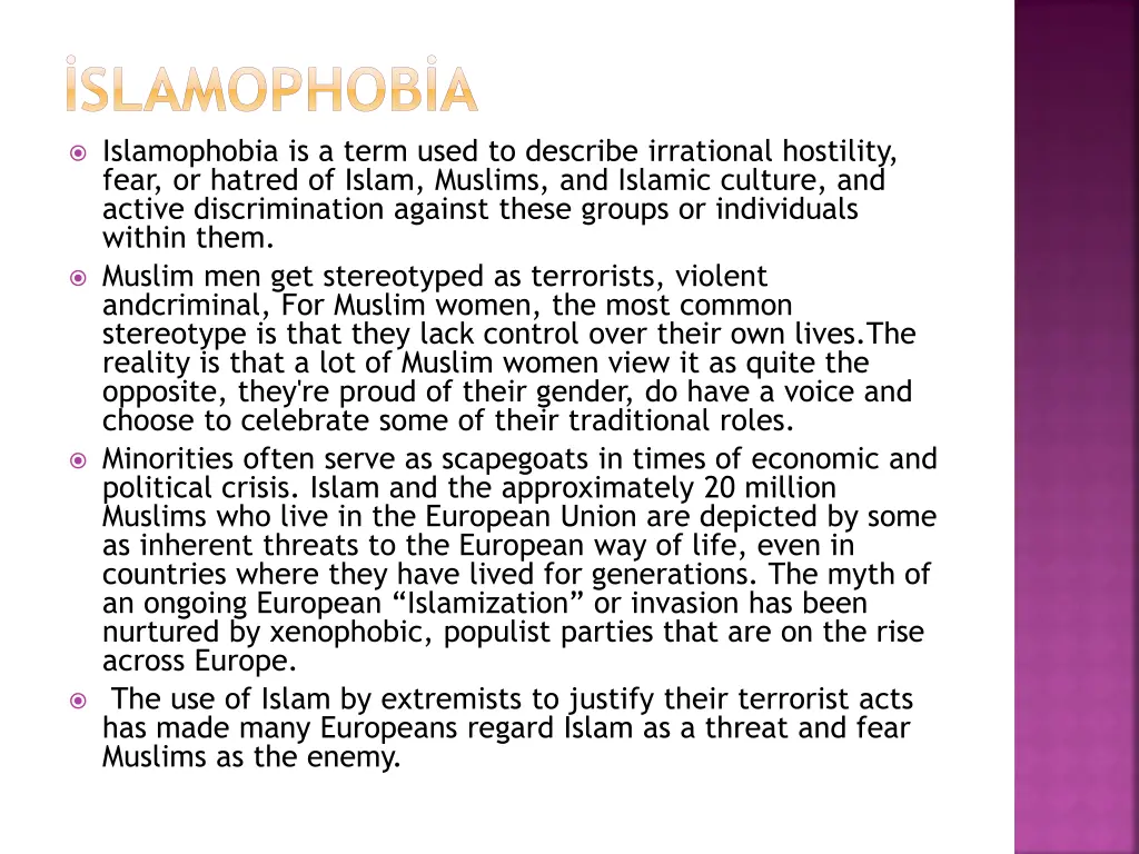 slamophob a islamophobia is a term used