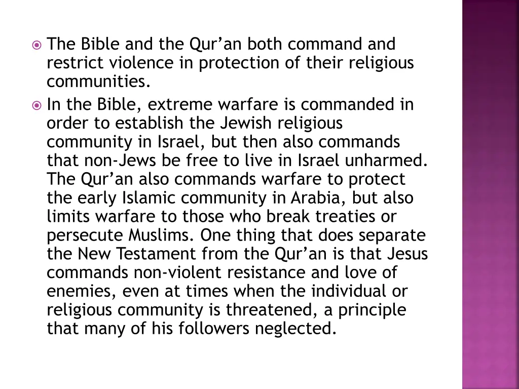 the bible and the qur an both command