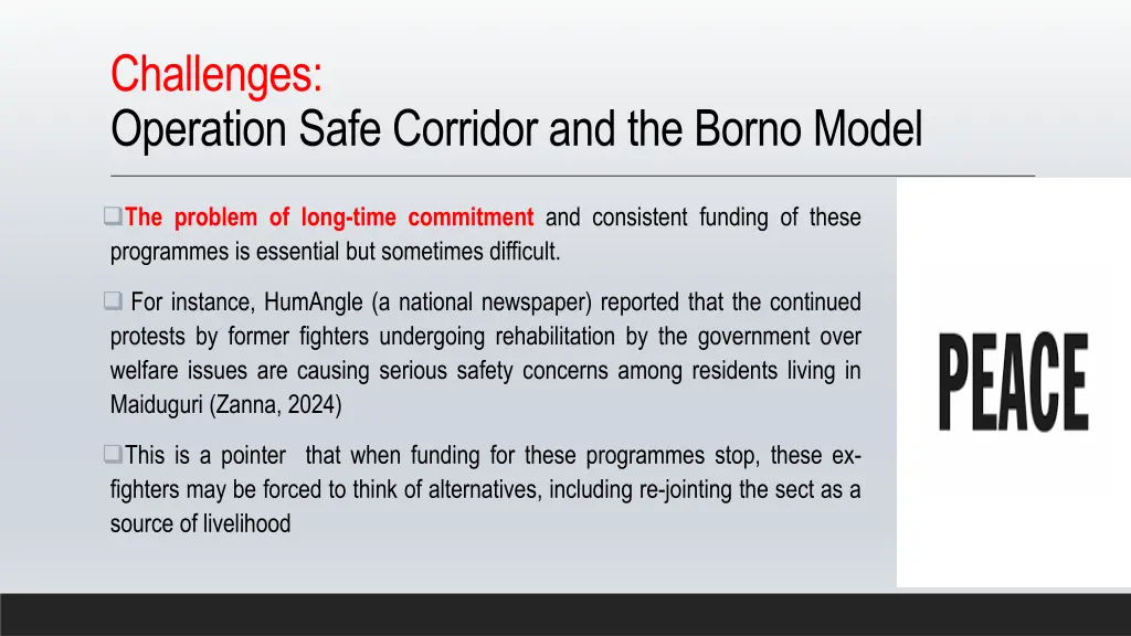 challenges operation safe corridor and the borno 1
