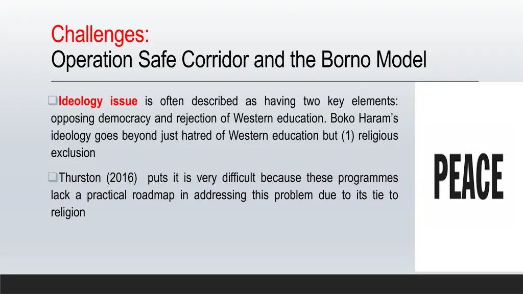 challenges operation safe corridor and the borno