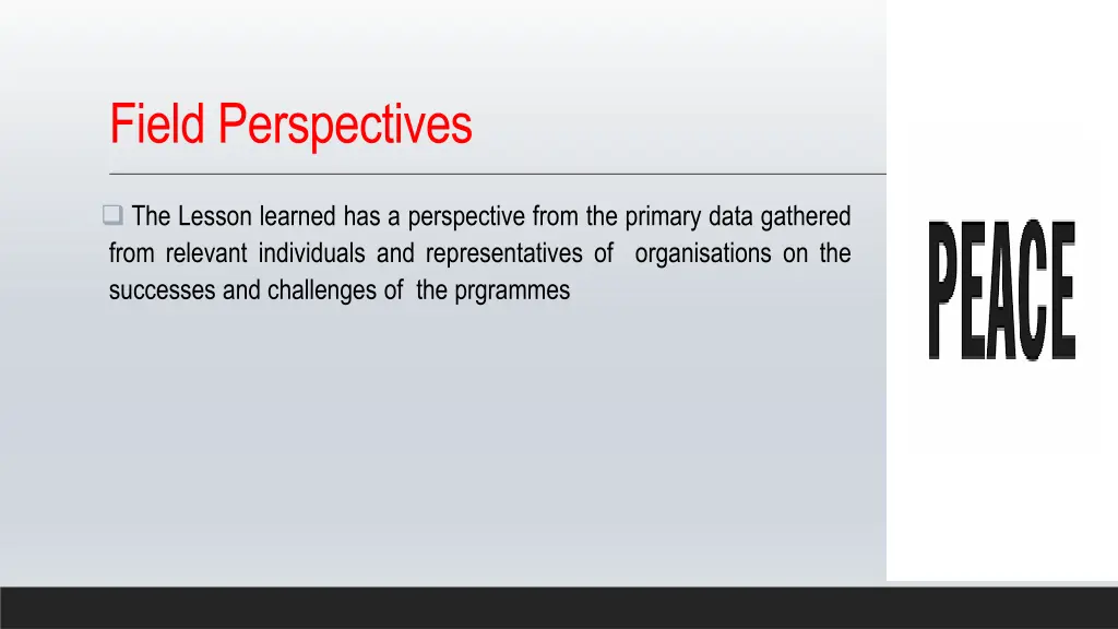 field perspectives