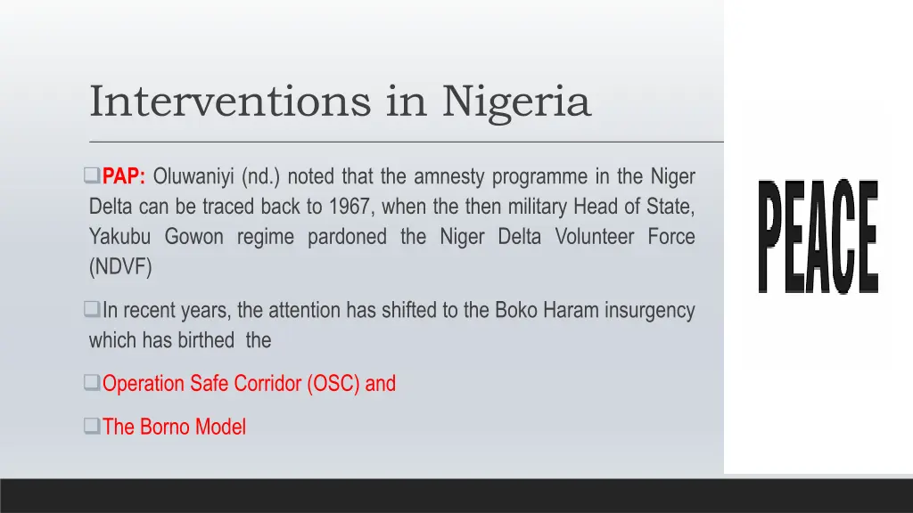 interventions in nigeria 1