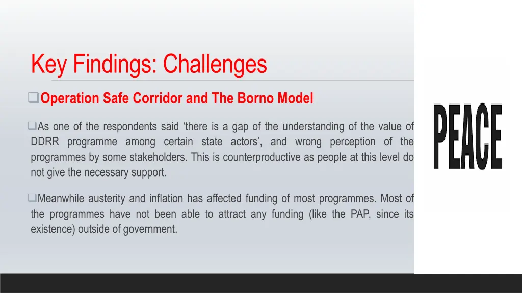 key findings challenges
