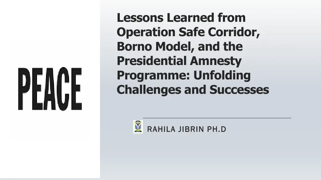 lessons learned from operation safe corridor