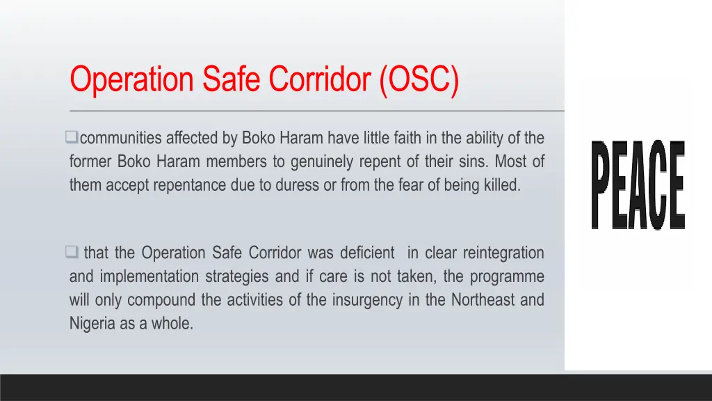 operation safe corridor osc 2