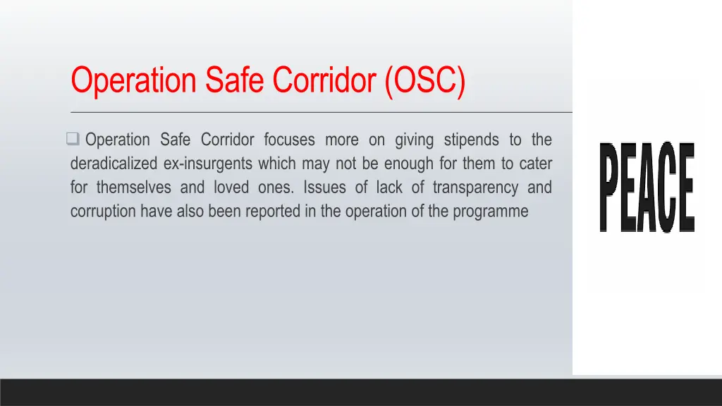 operation safe corridor osc 3