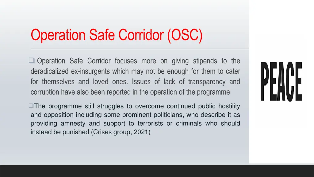 operation safe corridor osc 4