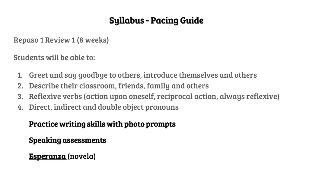 syllabus syllabus pacing guide pacing guide