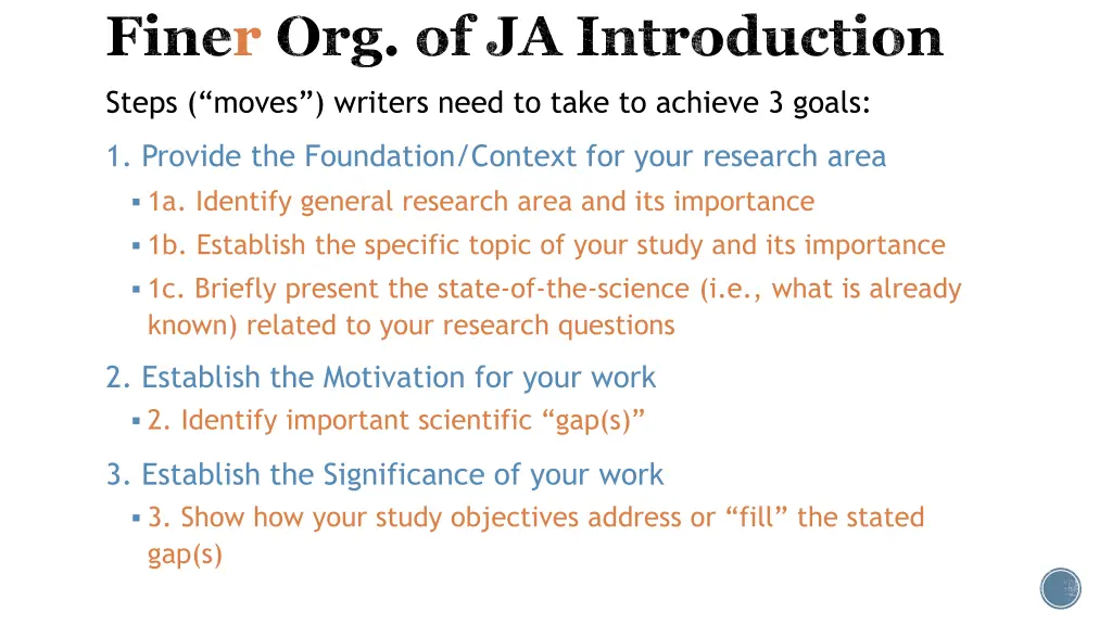 finer org of ja introduction