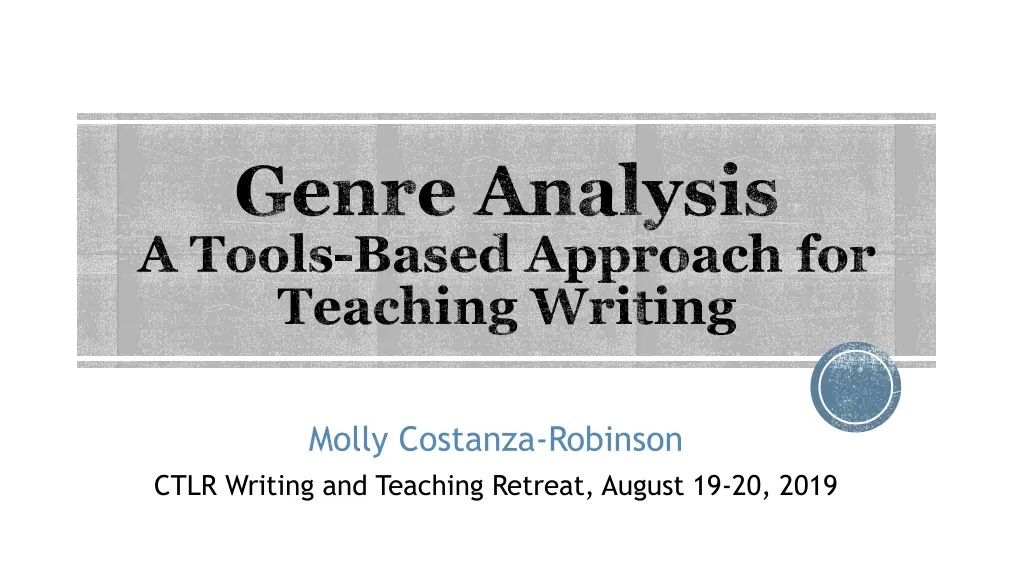 genre analysis a tools based approach