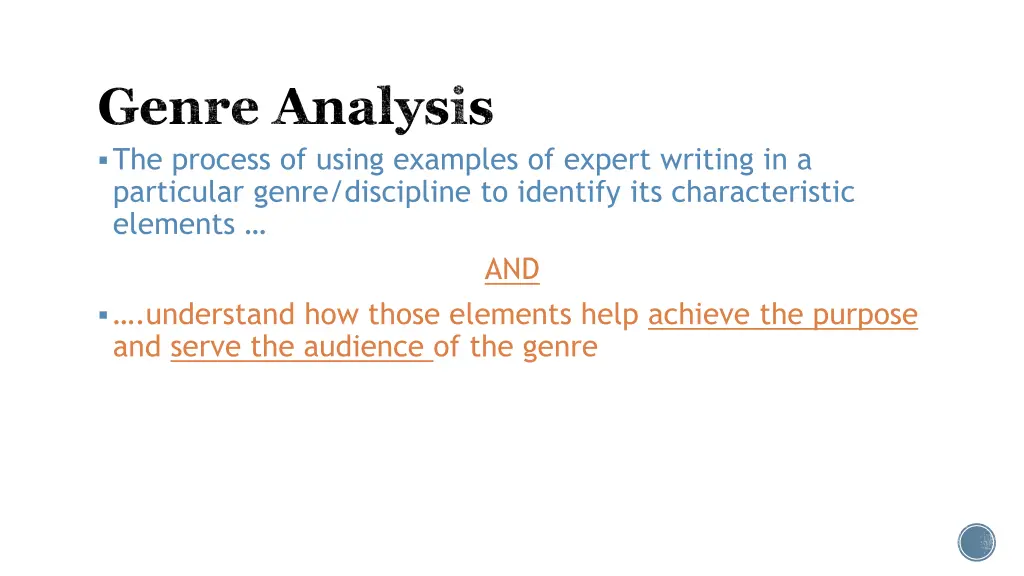 genre analysis the process of using examples