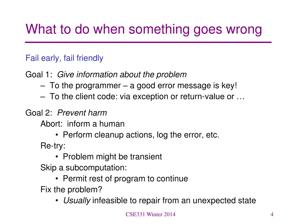 what to do when something goes wrong