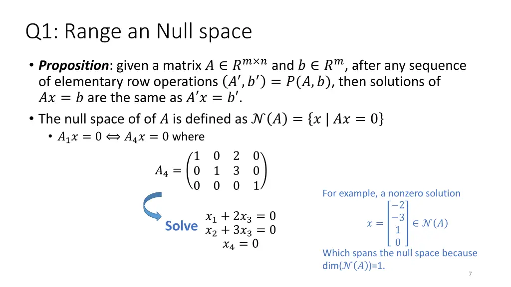 q1 range an null space 4