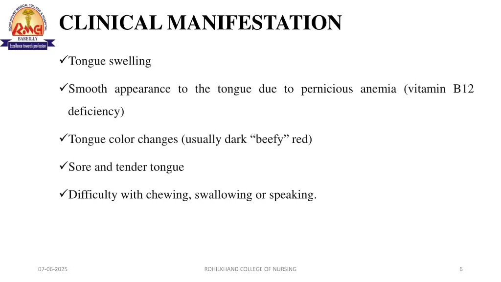 clinical manifestation