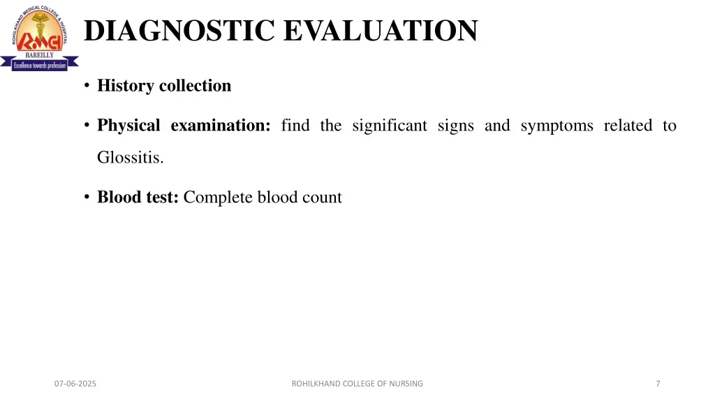 diagnostic evaluation