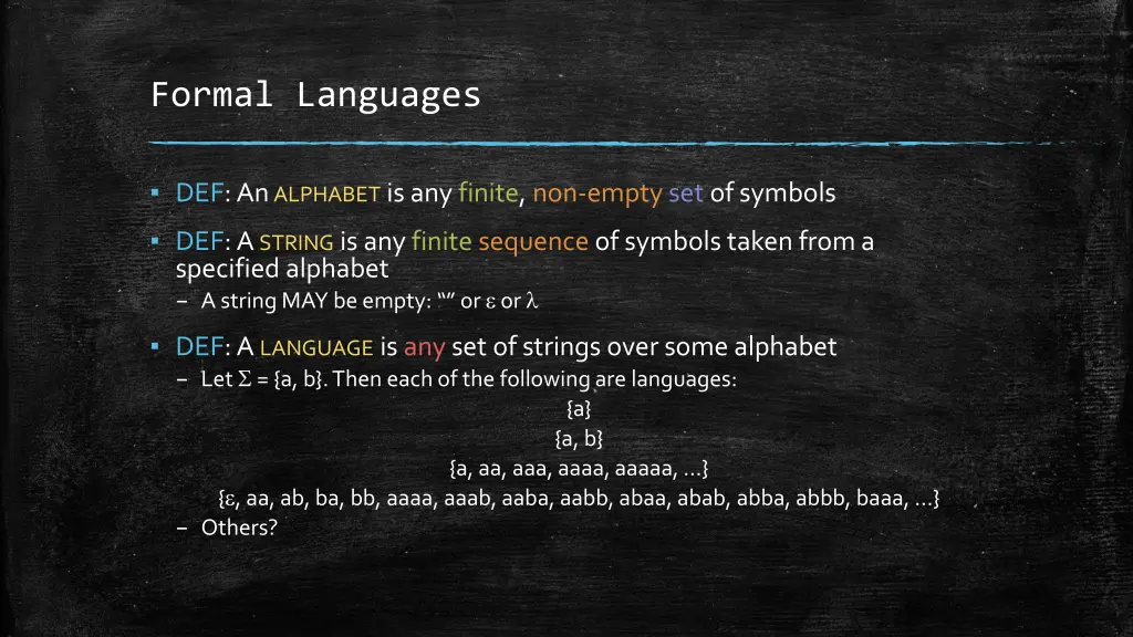 formal languages