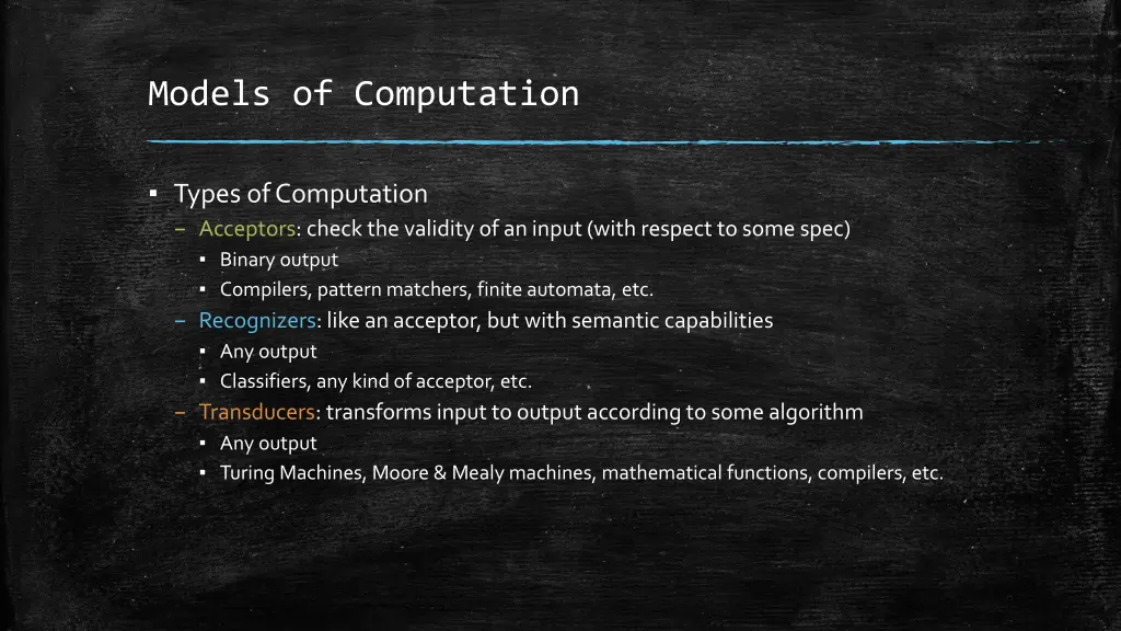 models of computation 1