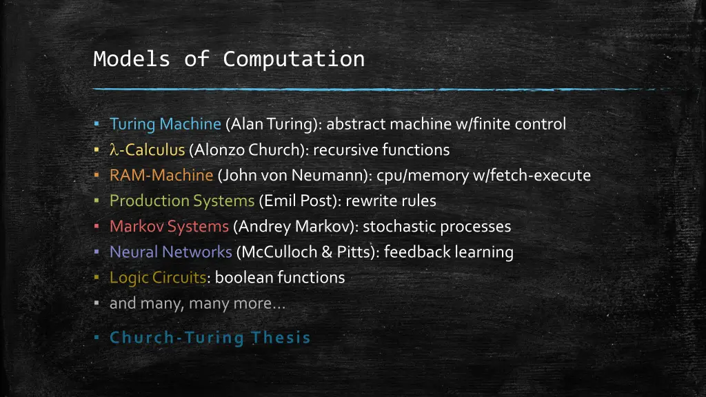 models of computation 2