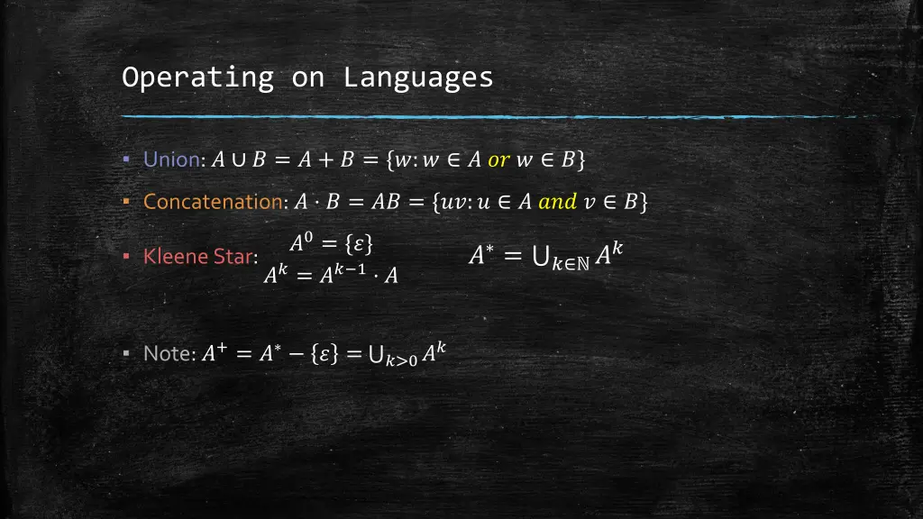 operating on languages