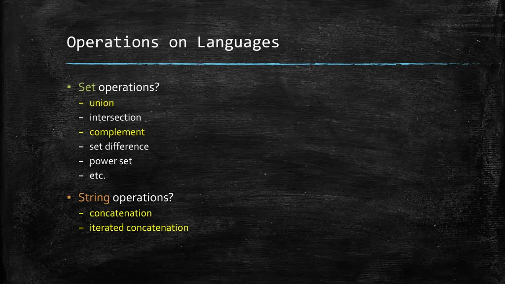 operations on languages 1