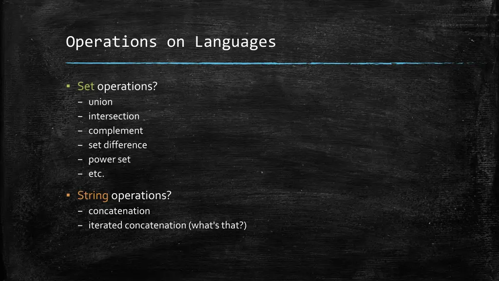 operations on languages