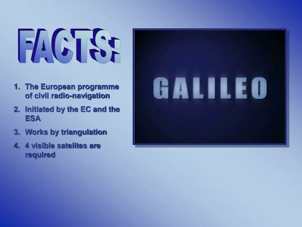 1 the european programme of civil radio navigation