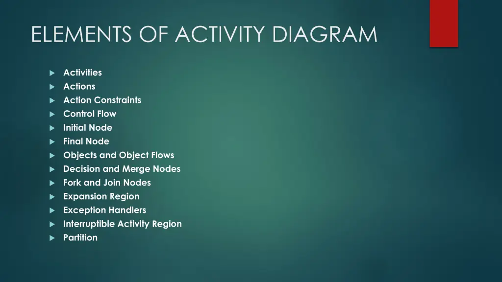 elements of activity diagram