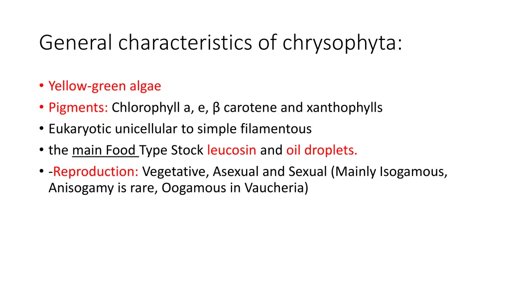 general characteristics of chrysophyta