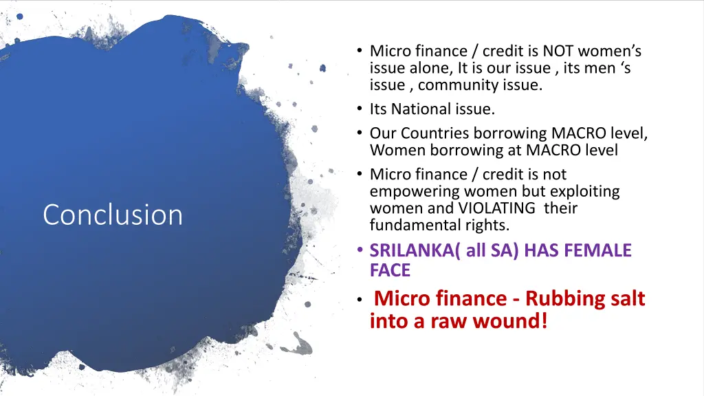 micro finance credit is not women s issue alone