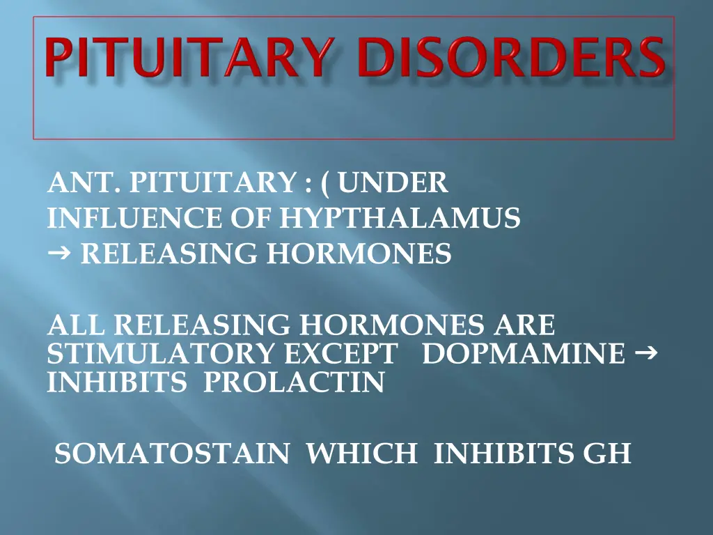 ant pituitary under influence of hypthalamus