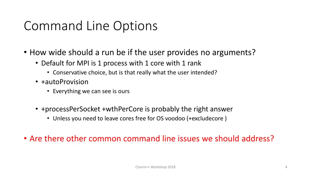 command line options