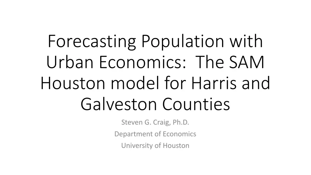 forecasting population with urban economics