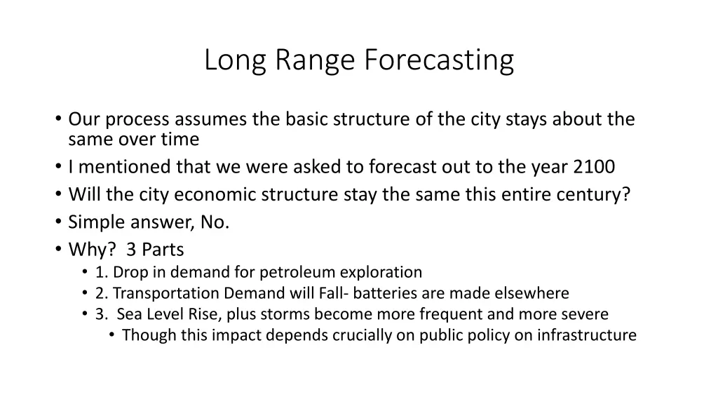 long range forecasting