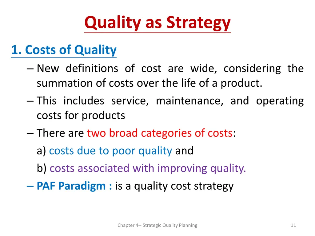 quality as strategy 1