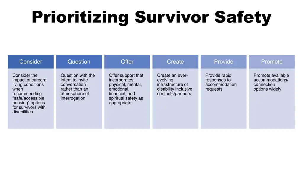 prioritizing survivor safety