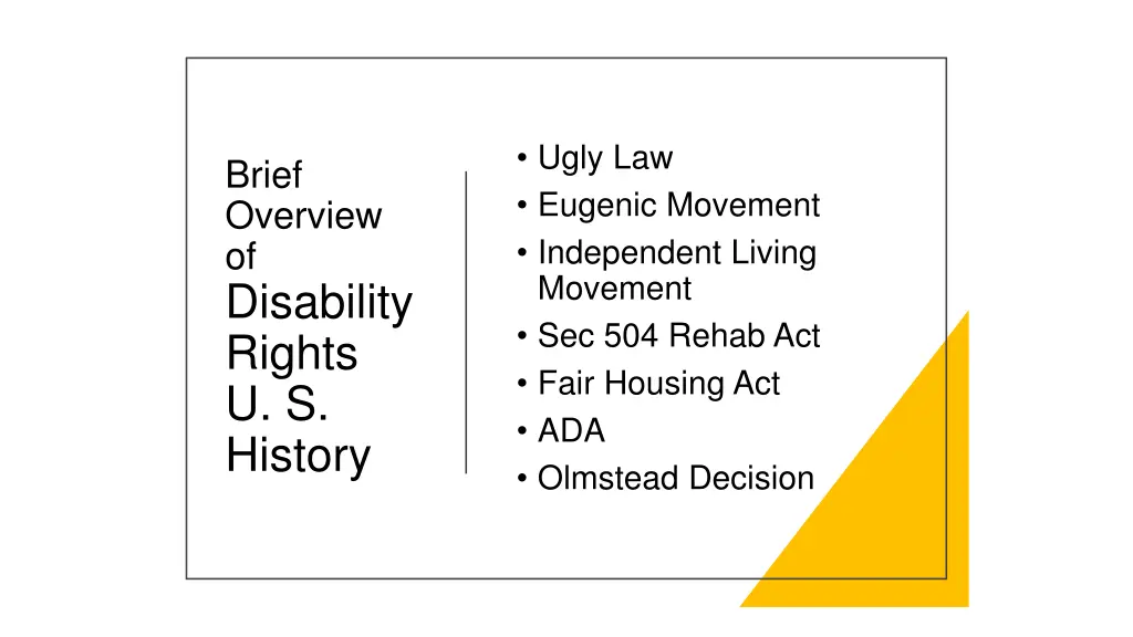 ugly law eugenic movement independent living