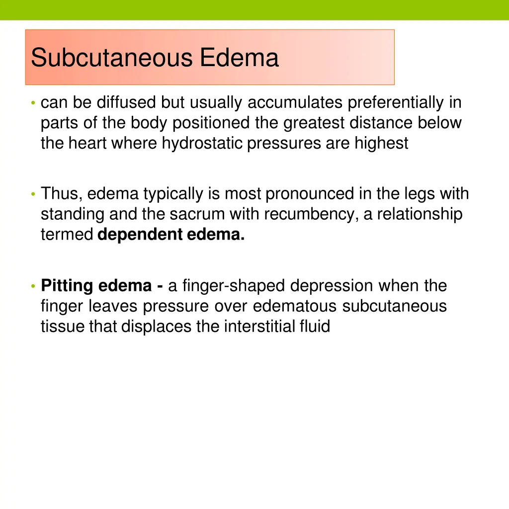 subcutaneous edema