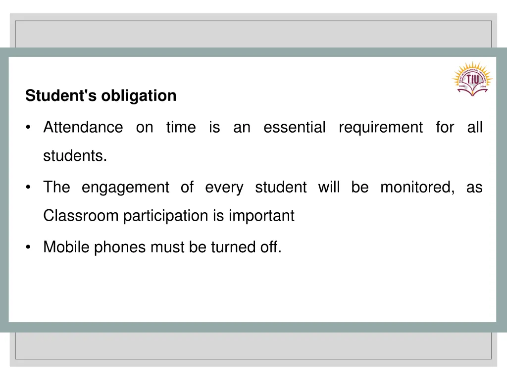 student s obligation