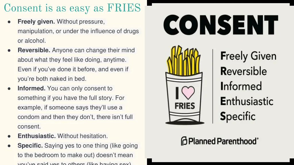 consent is as easy as fries