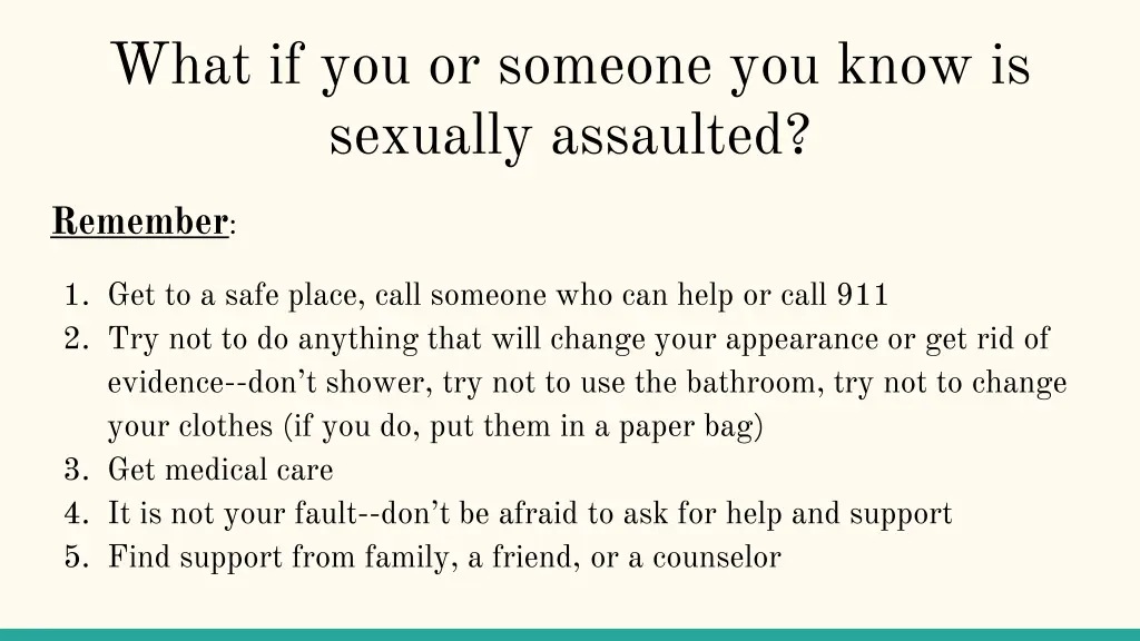 what if you or someone you know is sexually