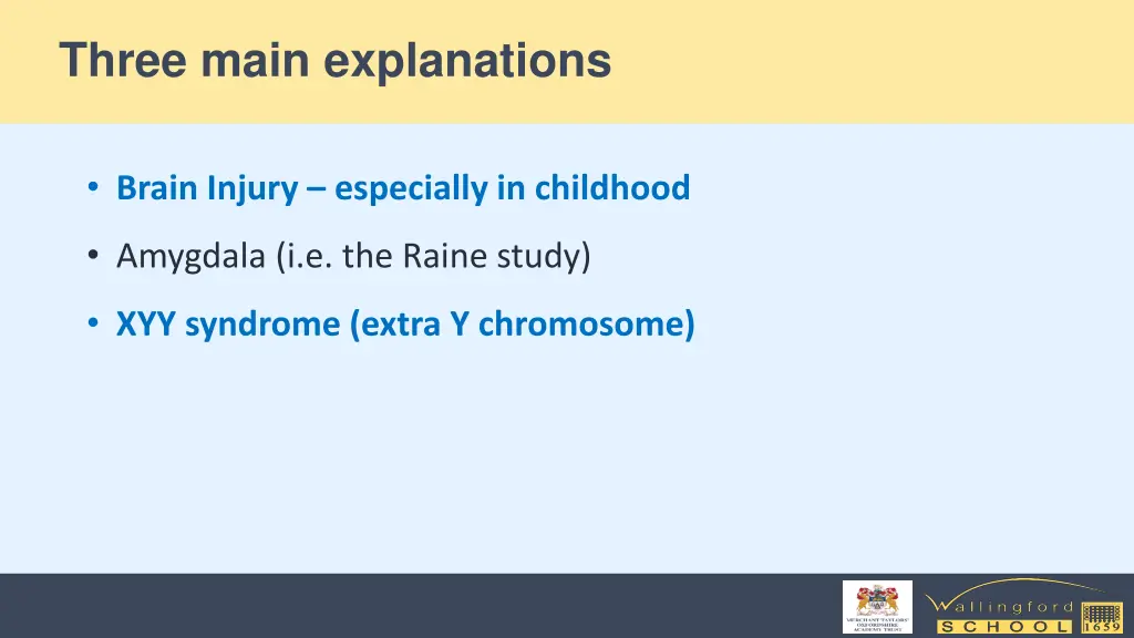 three main explanations