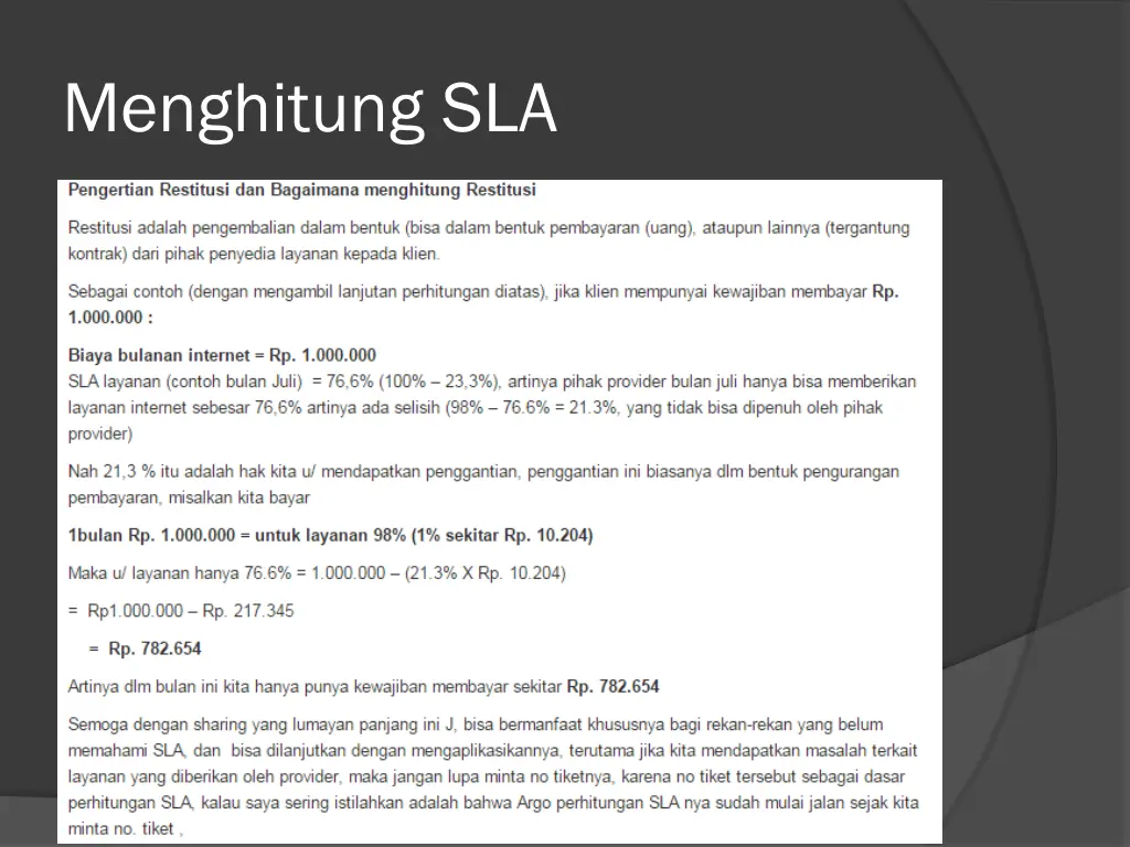 menghitung sla 1