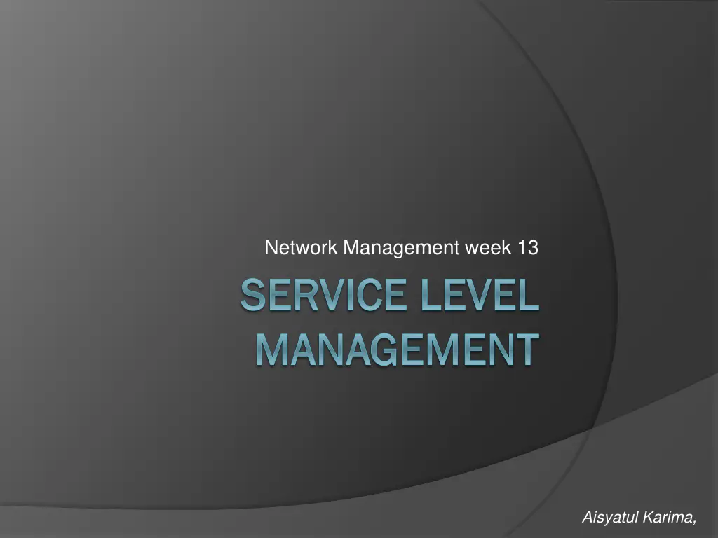 network management week 13