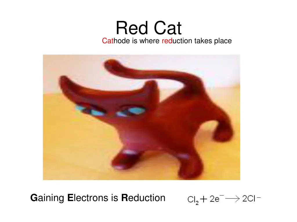 red cat cathode is where reduction takes place