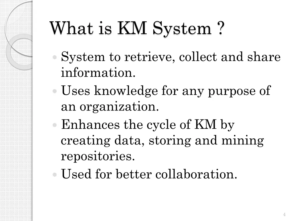 what is km system